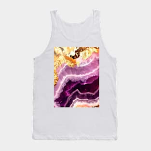 Amethyst Crystal Gems Purple Gold Texture Tank Top